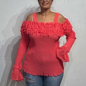 Kaelyn Max II Hot Pink Long Sleeve Blouse Sz 3X NWT